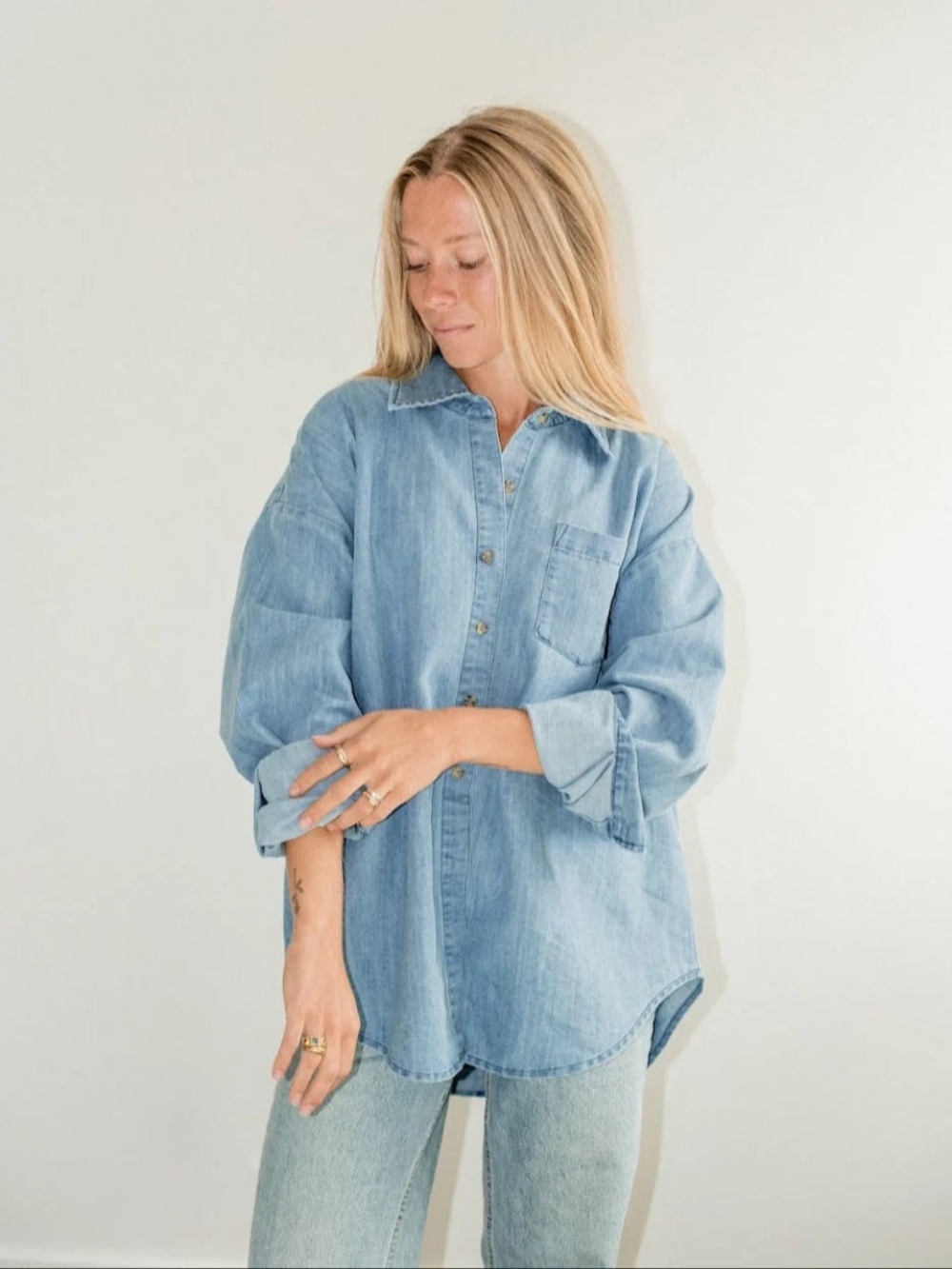 The Jilly Box Chambray Denim Button Up